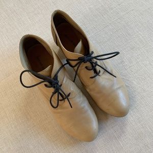 Costume National Tan Leather Oxford Shoes - 39.5